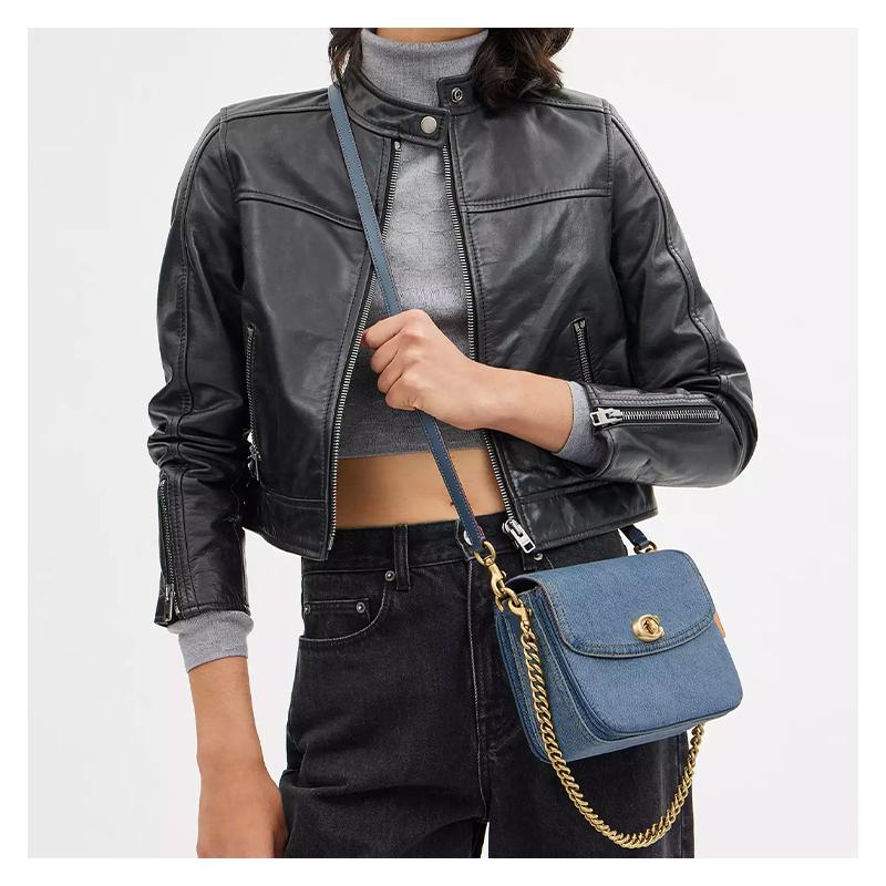 COACH Cassie 19 Turnlock Closure Denim Shoulder Crossbody Bag Small Women's Indigo