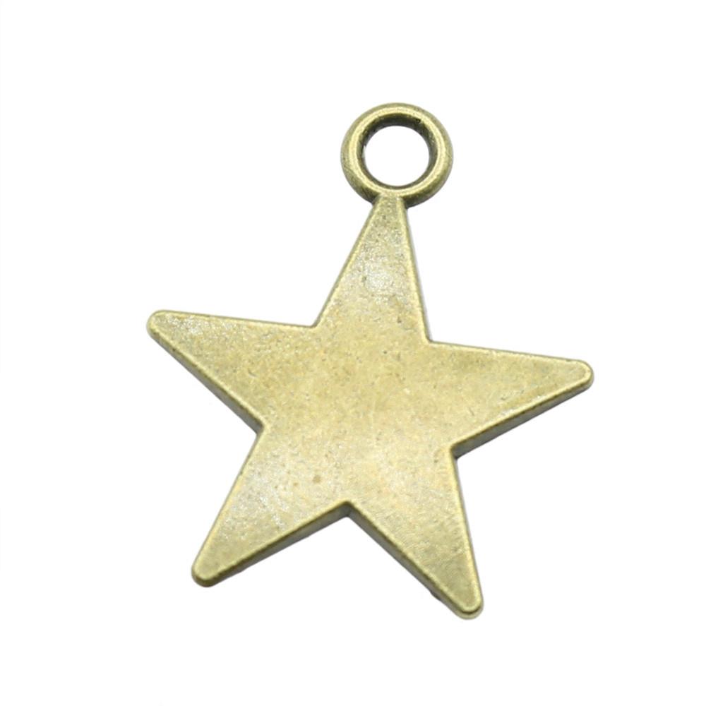 Nested Star Charms Multi Color Alloy Pendants For Double Star Themed Jewelry