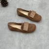 Single-shoe Spring and Autumn Matte Women's Shoes Flat Genuine Leather Loafers and Bean Shoes
