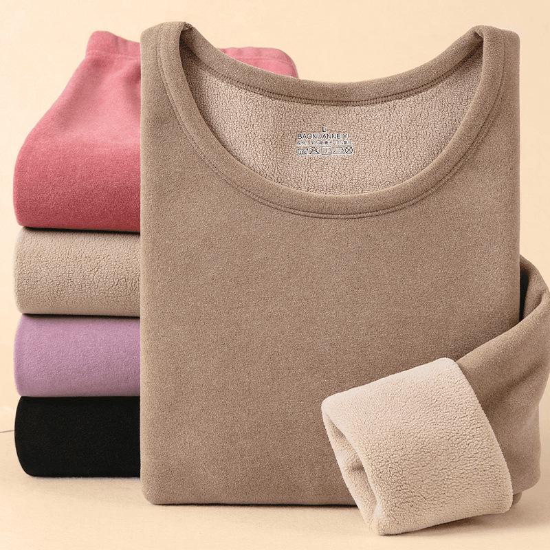 Women's Winter Thermal Velvet Round Neck One-Piece Suit