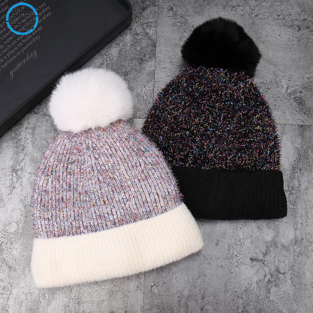 Winter New Hairball Decoration Cold-resistant Warm Comfortable Knitted Hat Outdoor Travel Comfortable Windproof Ear Protection Wool Hat
