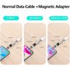 360°&180° Rotation Magnetic USB C Adapter 3 in 1 USB C Magnetic Adapter 3A Fast Charging QC3.0 480Mbps Data Transfer, Silver