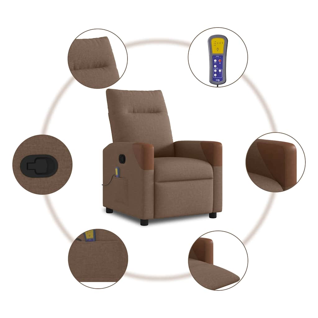 Massage Chair Brown Fabric