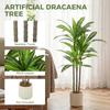 90cm Artificial Dracaena Trees Set of 2 Bendable Trunks, Green