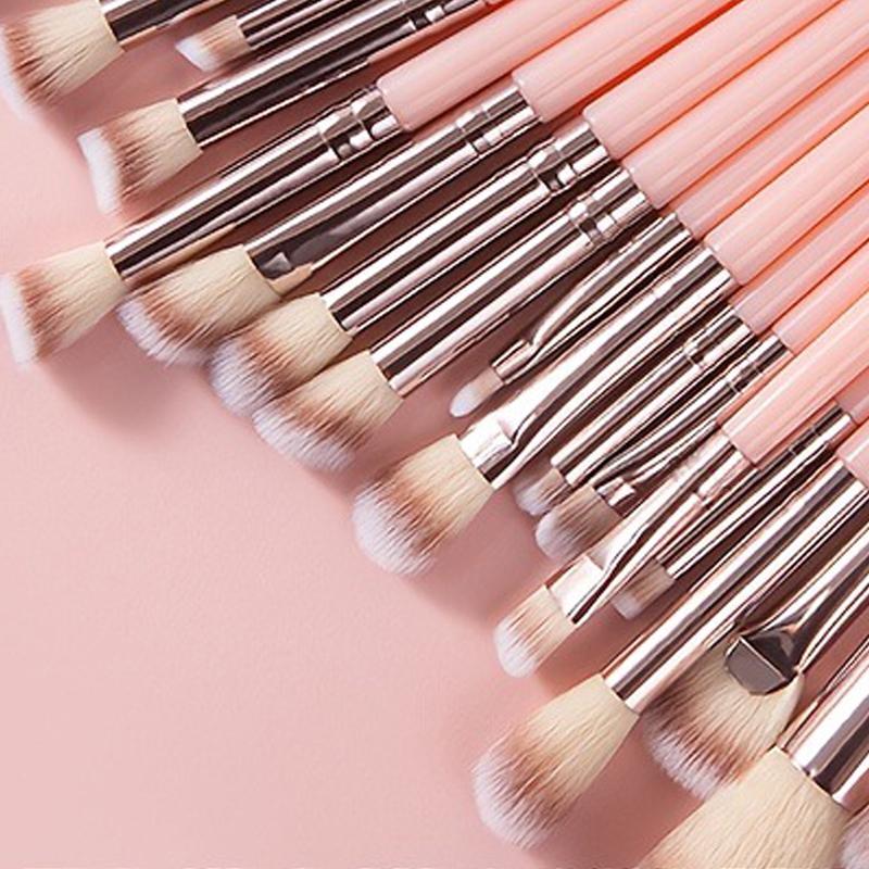 

Professional 20Pcs Pink Makeup Brush Set Foundation Blush Eyeshadow Concealer Brush Cosmetic Tools розовый