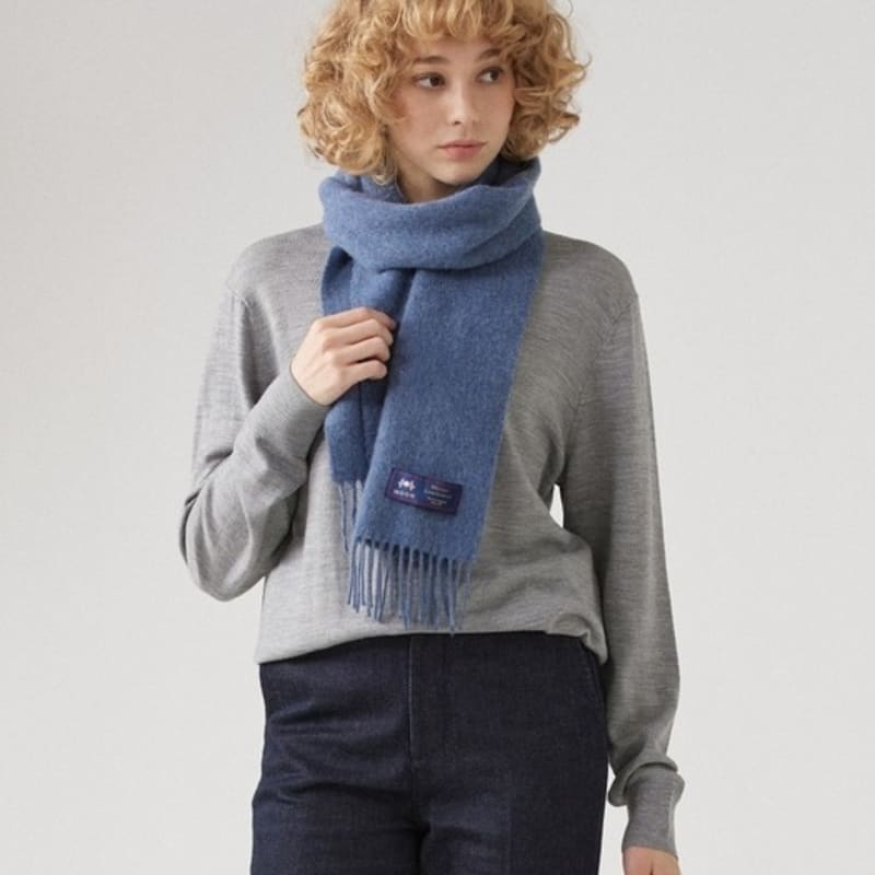 ABRAHAM MOON Merinowolle Schal 25cm - Air Force