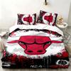Chicago Bulls 3pc Set Perfect for Bedroom Use Comfortable Bedding Set Includes a Duvet Cover and Two Pillowcases Ideal Birthday or Christmas Gift
