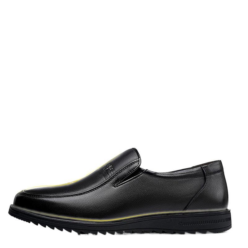 Hy [Soft sole full cowhide] Dragonfly brand men's leather shoes business leisure leather non-slip soft sole middle-aged and elderly father