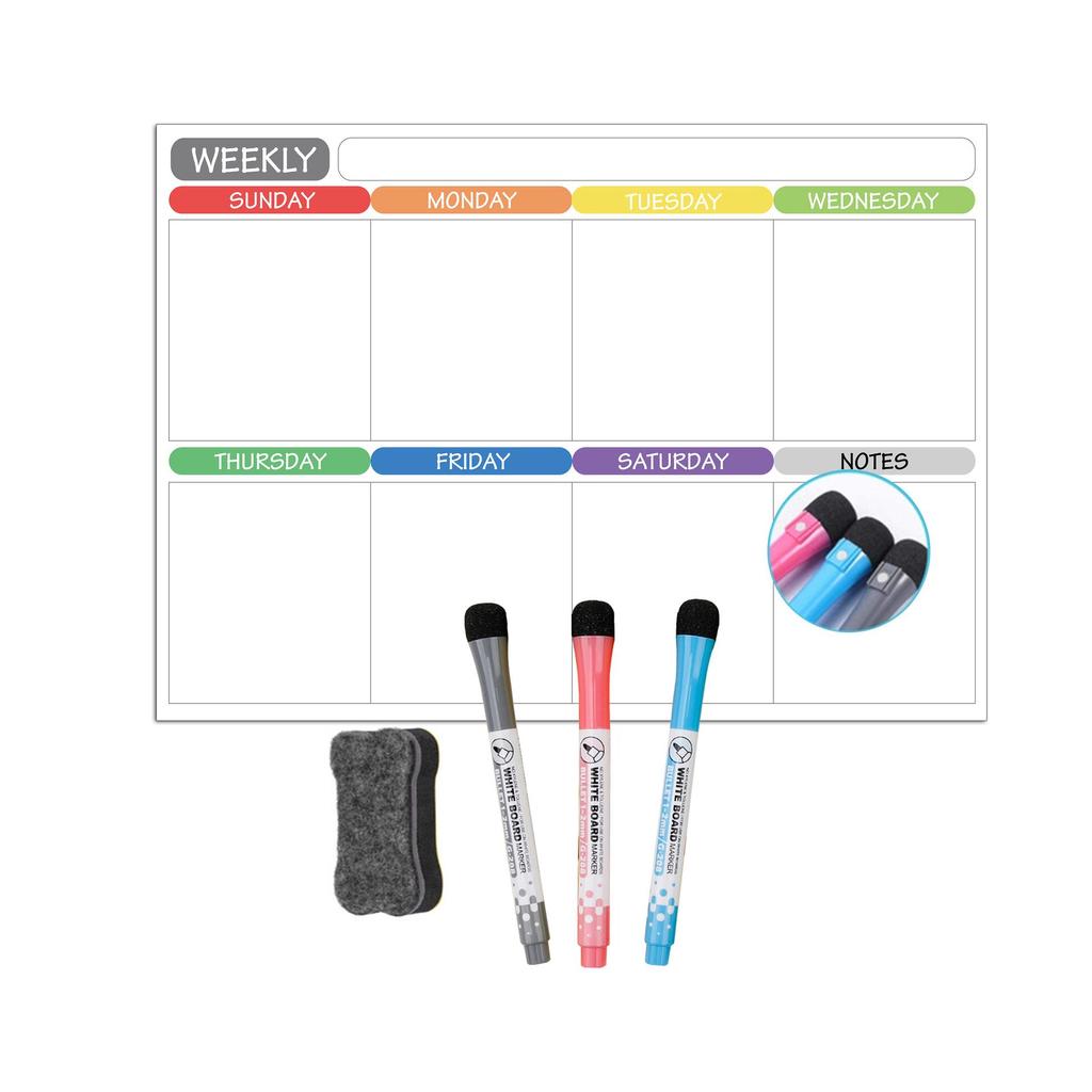 A3 Magnetic Erasable Monthly & Weekly Planner Whiteboard Set for Refrigerator