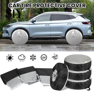Tire Dust Cover with Drawstring Car Adjustable 210D Oxford Cloth Waterproof Portable Auto Handle Universal SUV Sun Protection Rainproof