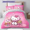 Hello Kitty Cute Pattern Bedding,Quilt Set Quilt Cover Pillowcase Home Birthday Gift(1 * Duvet Cover + 2 * Pillowcase, Without Core)