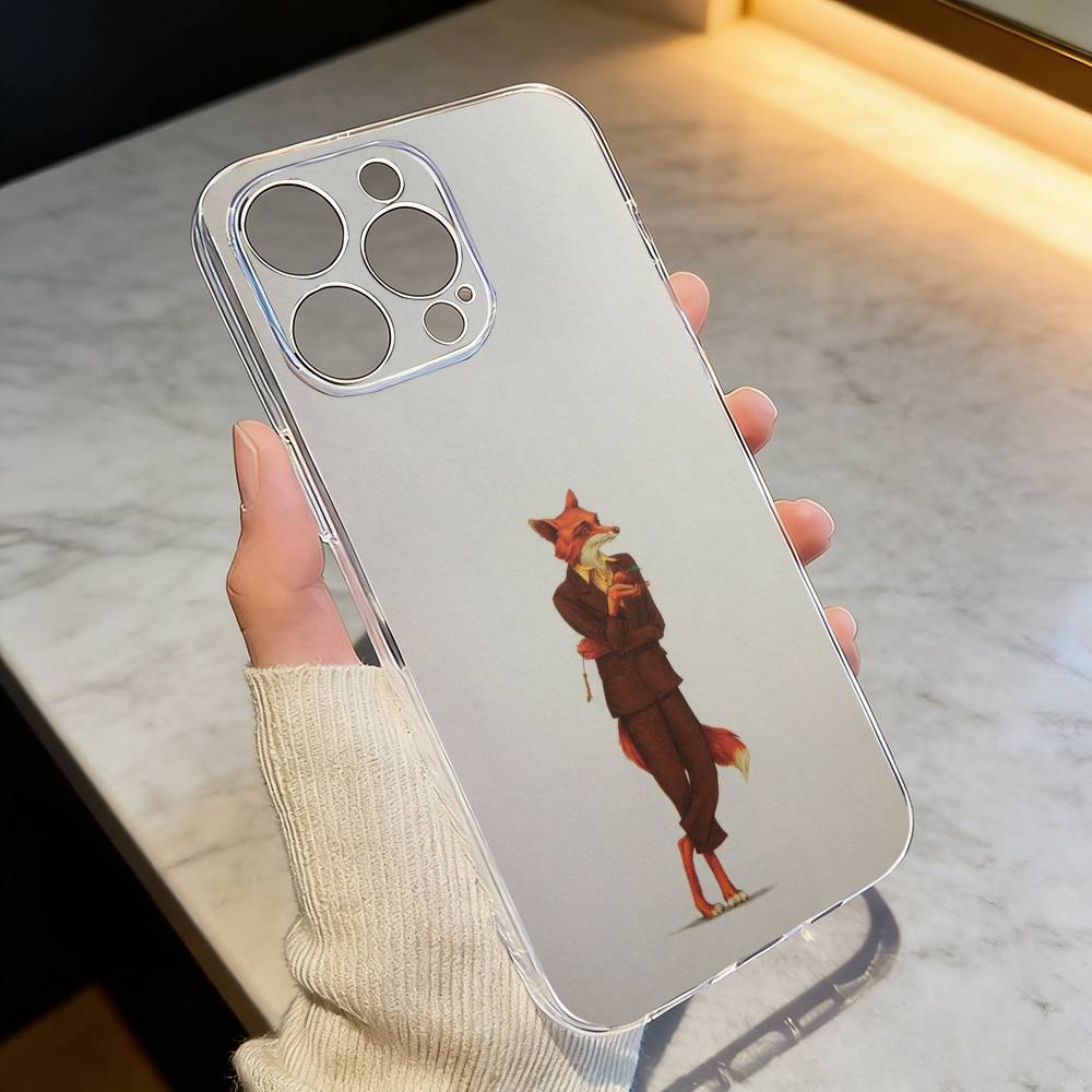 F-Fantastisch Herr F-Fuchs Handyhülle für iPhone 17 16 15 14 13 12 11 Mini Pro Max Plus Transparente Hülle