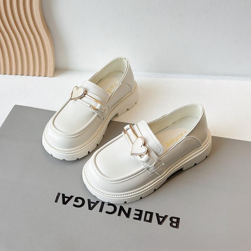 Fashion Girl Shoes 2025Autumn New British Style Kids Leather Shoe Simple Girls Casual Shoes Comfort Thick Soled Mary Jane Shoe
