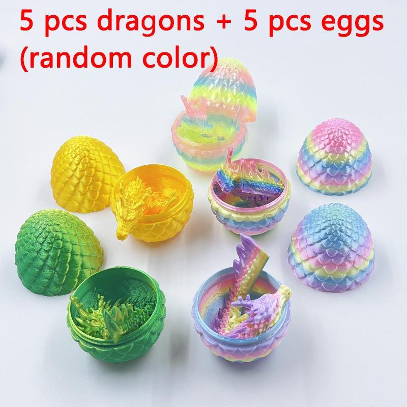 1PC Dragon and Dragon Egg Set Ornaments - Bright and Colorful Plastic Statues for Home Decor, Aquariums, Gardens Offices and Party Surprise Gift Boxes