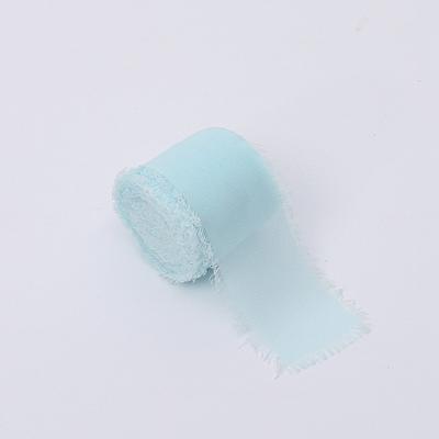 Wstążka Florystyczna - Szyfon - Pastelowy Błękit - Rolka 4Cm X 4,5M