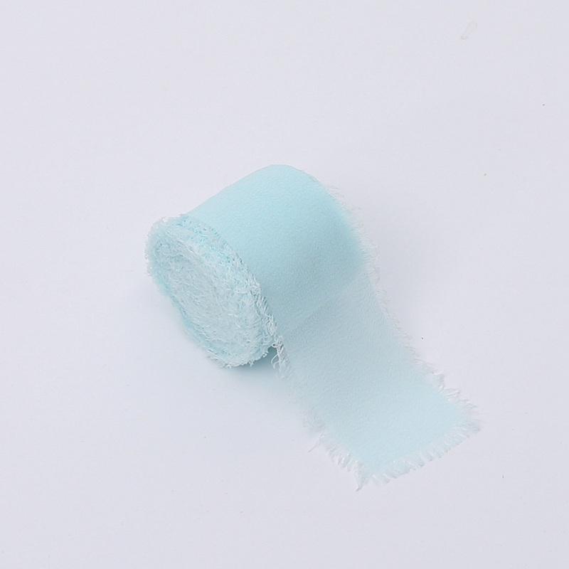 Wstążka Florystyczna - Szyfon - Pastelowy Błękit - Rolka 4Cm X 4,5M