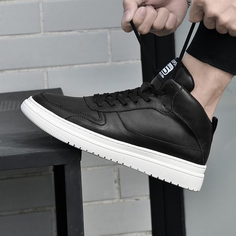 Echtes Leder Herrenstiefel Luxusmarke Schnürschuhe Herren Sneaker Mann Freizeitschuhe Handgefertigt Männerschuhe Freizeitspaziergang Stiefeletten