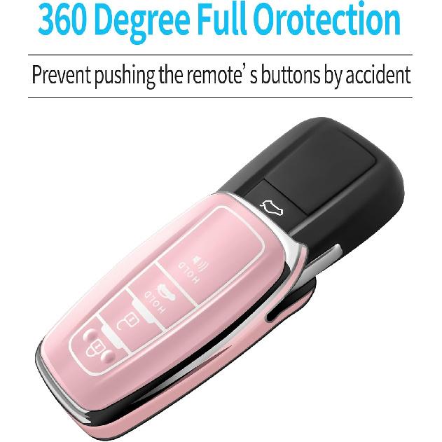 Autophone Compatible With Toyota Key Fob Cover with Keychain Soft TPU Key Shell Case,For -2025 Rav4 -2024 Camry 4 Runner - Highlander Corolla Prius