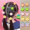 10pcs Kids Girls Tie Cute Flowers Decor Rubber Bands Hair Rope  Accessories
