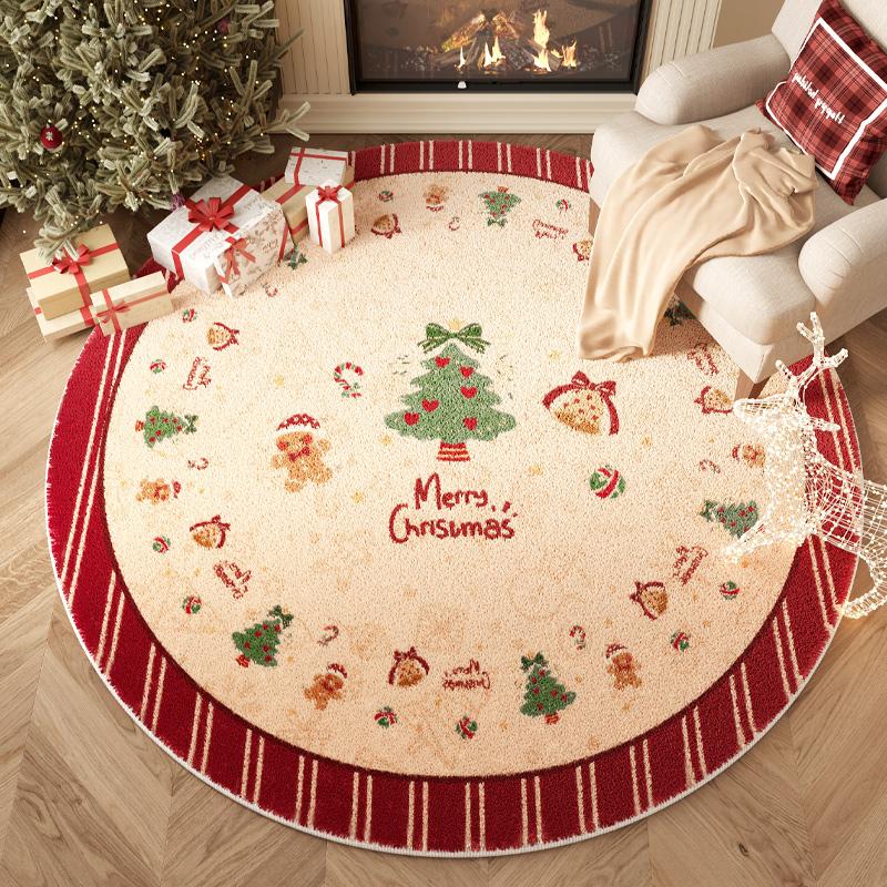 Décoration de Chambre à Coucher de Noël Tapis Rouge Tapis en Forme de Cœur pour Salon Tapis de Sol Doux Lavable pour Chevet Tapis Épais en Peluche pour Salon 80x80CM white