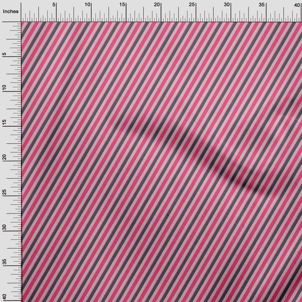oneOone Cotton Flex Fabric Diagonal Stripe Print Fabric By The Yard 40 Inches