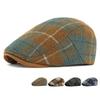 Autumn Winter Wool Beret Men's British Retro Progressive Cap Women's Plaid Cap