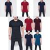 T-shirt da uomo ultra-comoda con orlo curvo e zip laterale in misto cotone premium