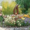 Rostige Flamme Gartenstecker Metall Silhouette Hofdekoration Außen Rasenkunst Skulptur mit Kerzenhalter für Bauernhoflandschaft