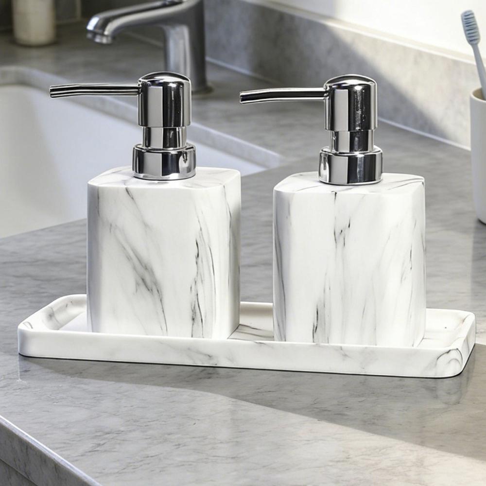 Nordic Style Marble Hand Sanitizer Bottle Bathroom Press Emulsion Dispenser Bathroom Emulsion Sub-bottle Bathroom Decoration