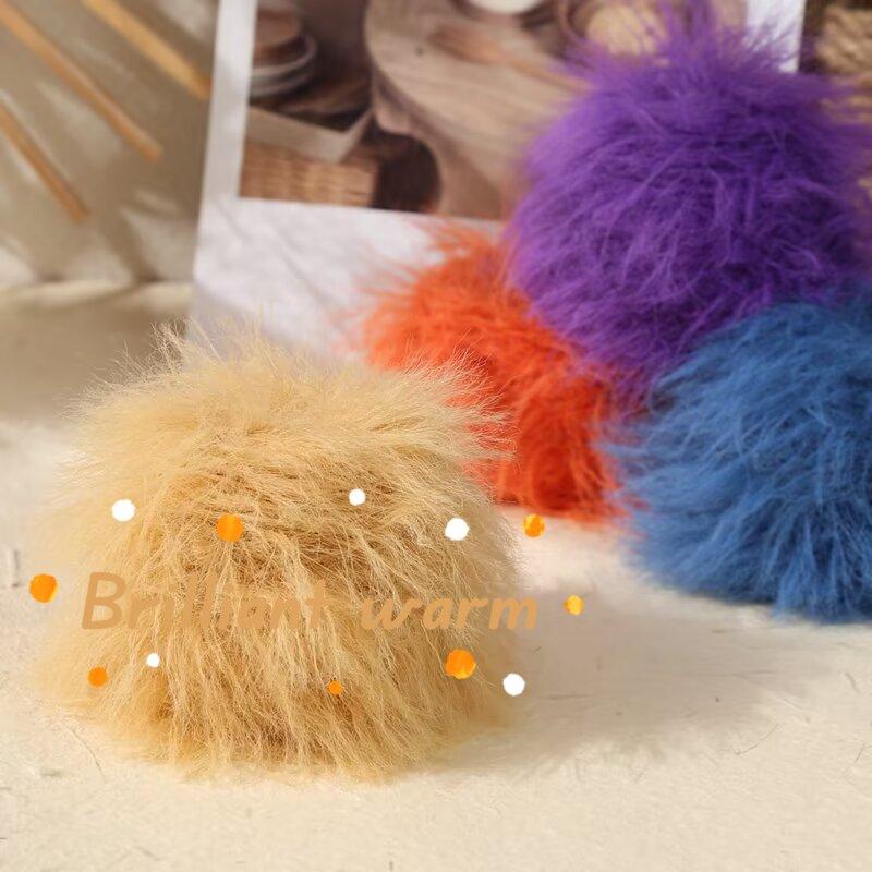 50g Long Feather Glitter Yarn for Crochet Thread Plush Puffy Yarn Art Fancy Hand Knitting Yarn Faux Mink Yarns High Quality Yar