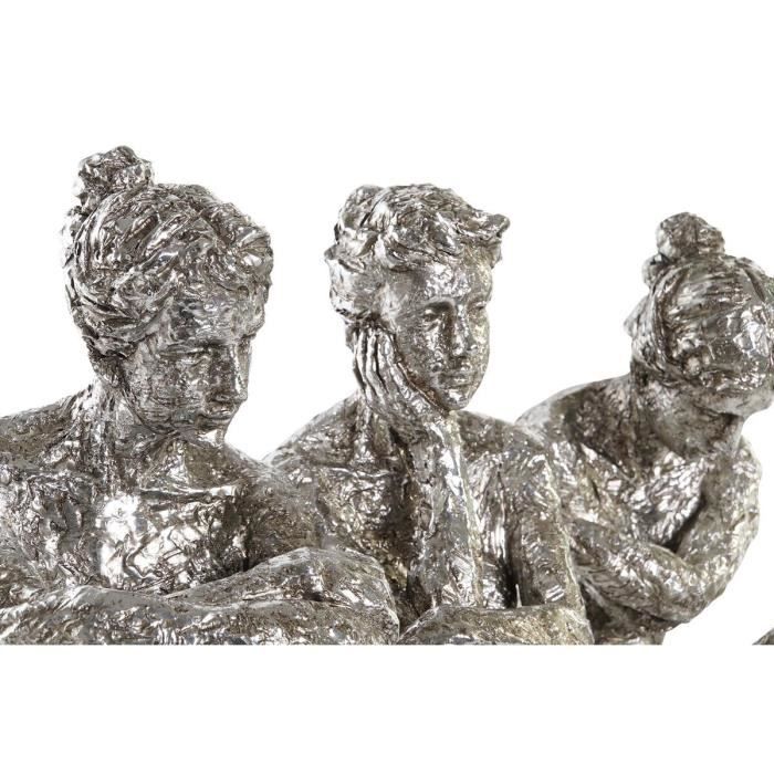 Figurine décorative - Femme - Argenté - 17 x 15 x 26 cm - Élégance Chic