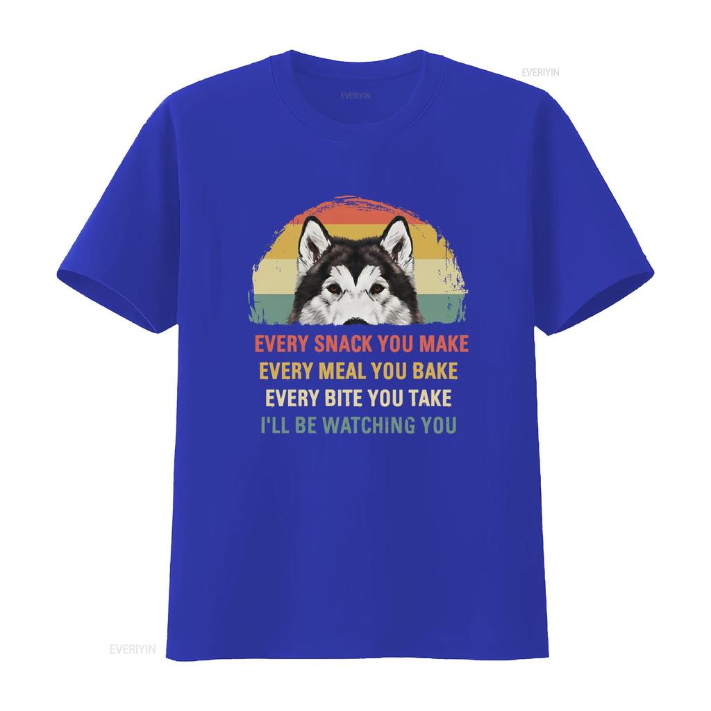 Retro Vintage Funny Husky Every Snack You Make Quote Print Casual T Shirt vintage Washed streetwear homme graphic Slightly