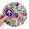 53 Neon Graffiti Fashion Stickers: Waterproof Decoration for Notebooks, Suitcases, Motorcycles, and Cars