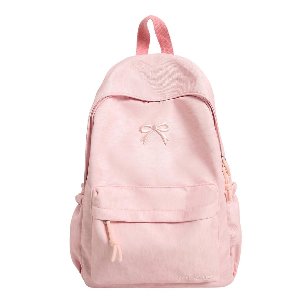 Schoolbag Sweet Bow Student School Bag Female Ins Versatile High Value Large Capacity Travel Backpack Simple Backpack