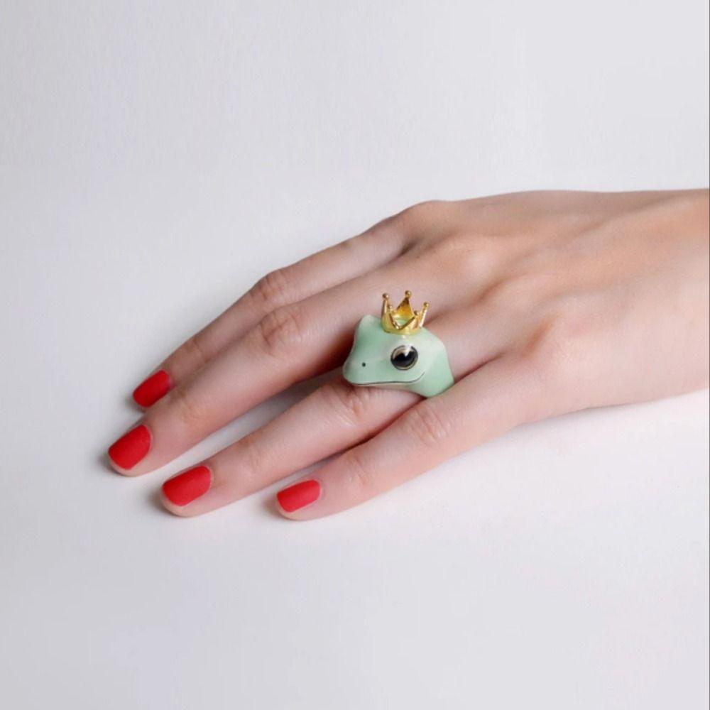 

Opening Crown Frog Ring Alloy Jewelry Accessories Gift Frog Open Rings for Men