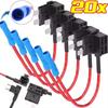 20/5pcs Car Fuse Holder Add-a-circuit MINI SMALL MEDIUM TAP Adapter Micro Mini Standard Blade Car Fuse with Holder Adapter 32V Fuse Holders1