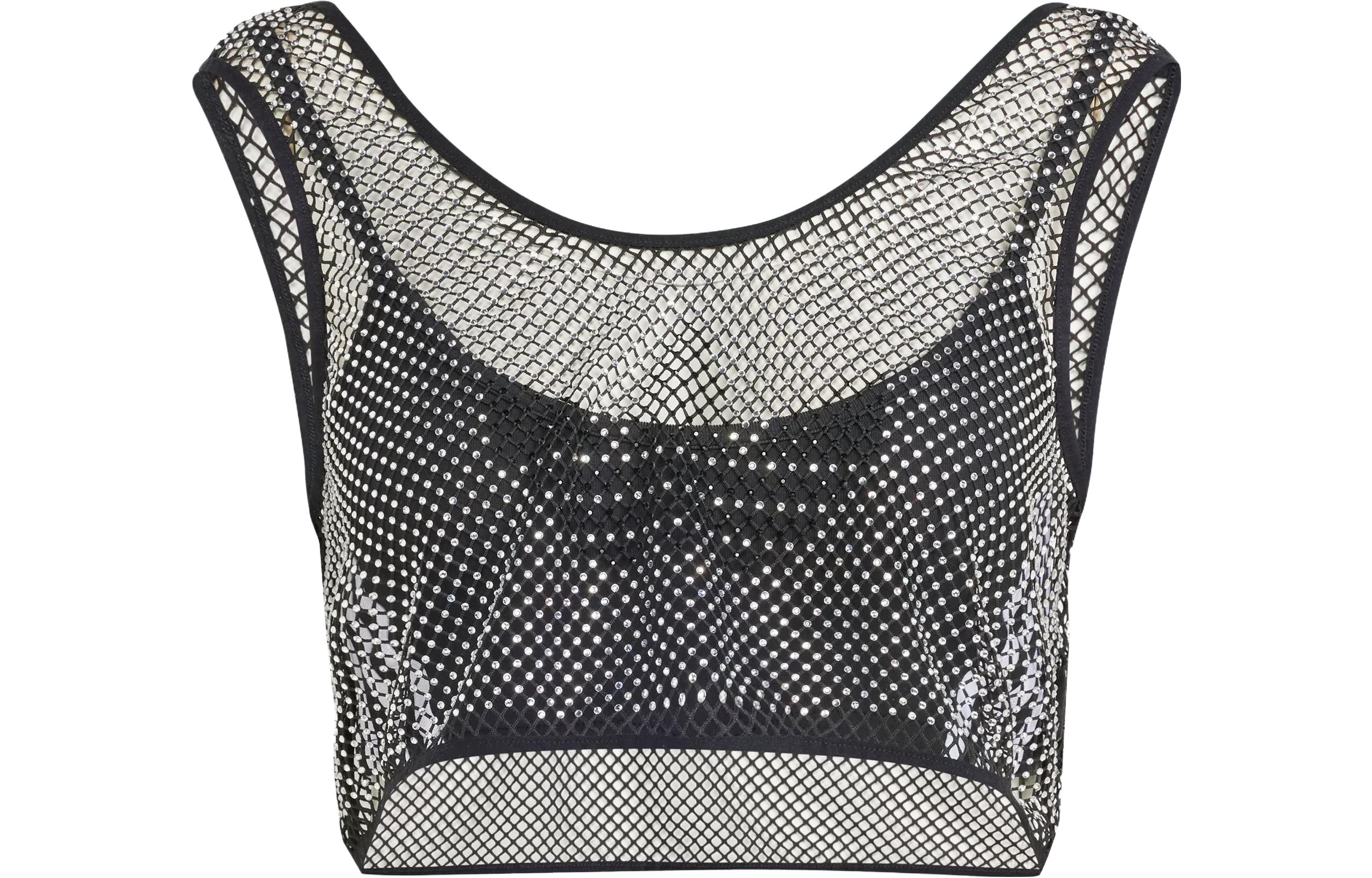 adidas originals Adilenium Rhinestone Bra Top Black IW6206 M