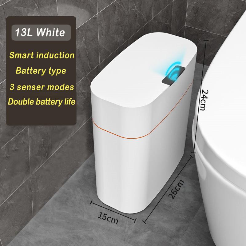 16L New Smart Trash Can High-tech Induction Storage Bucket Bathroom Deodorant Waterproof Trash Can Household with Lid Creative