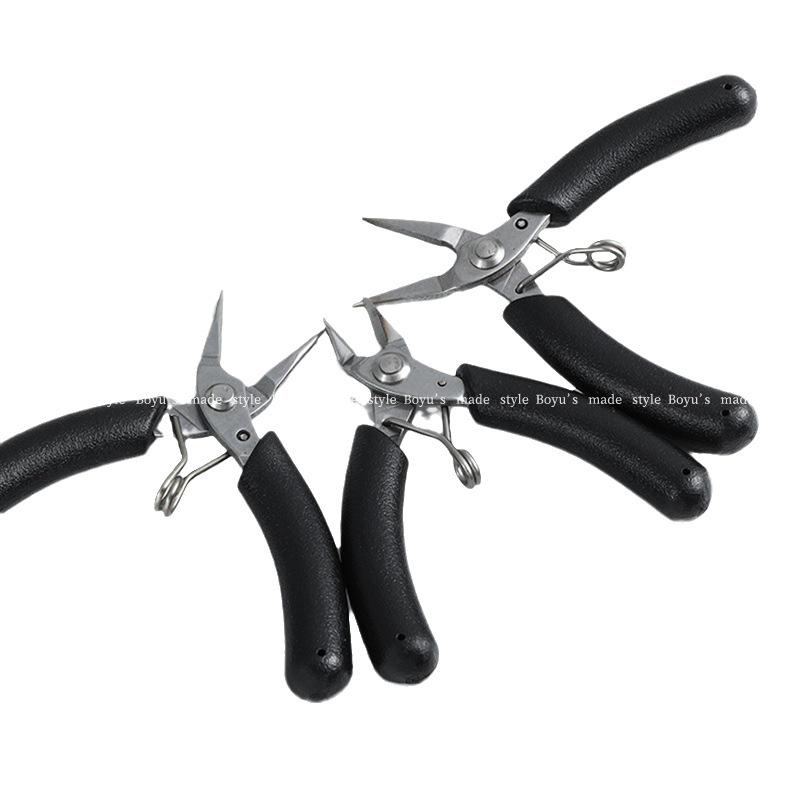 Handmade Black Stainless Steel Pointed Nose Mini Pliers for DIY Jewelry