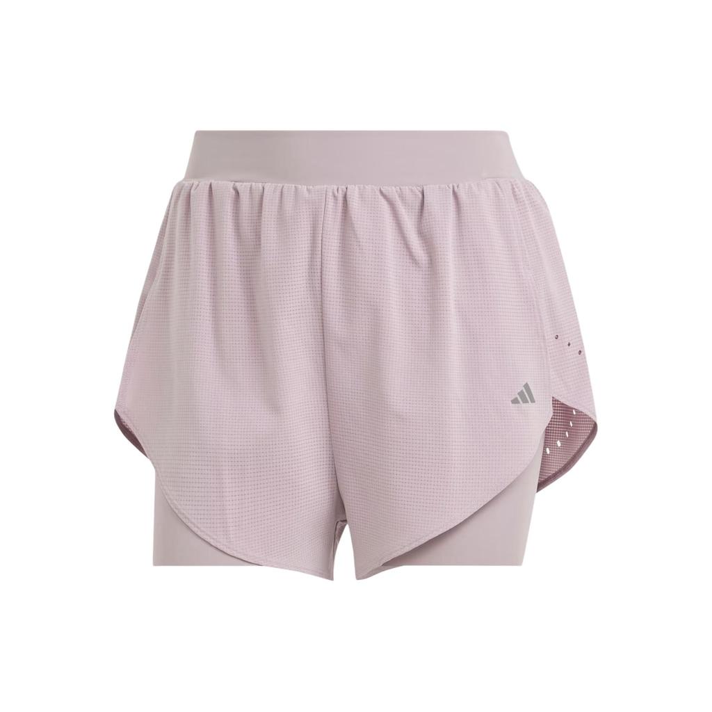 Adidas Designed For Training Heat.Rdy Hiit 2-In-1 Shorts With Elastic Waist Women Bottoms Light-Purple IU1140