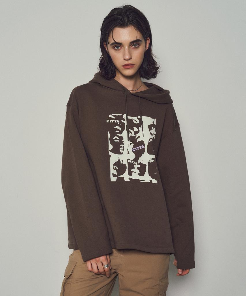 CITTA Face Hoodie_Ctt337 (Brown)