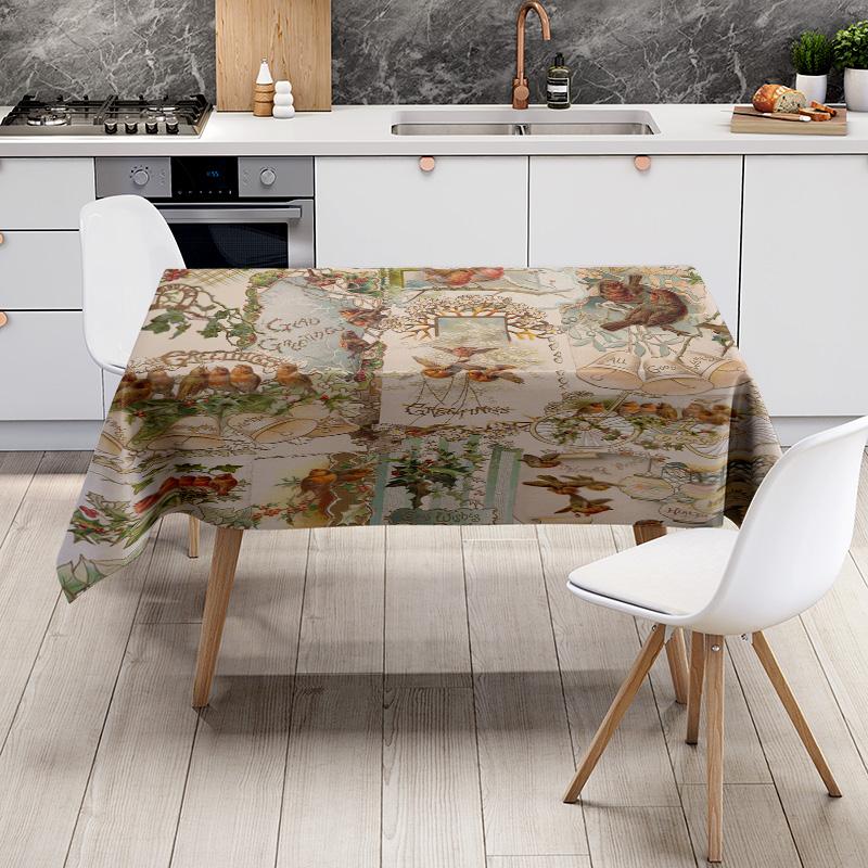 Vintage Floral Tablecloth Farmhouse Rustic Dining Table Cover Washable Kitchen Table Runner Home Decor Waterproof Party Table Li