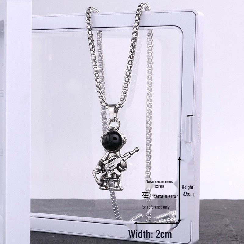 Astronaut Stainless Steel Necklace - Unisex Hip Hop Disco Chain