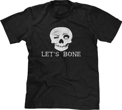 Lets Bone Skeleton Head Halloween Joke Funny Pun Party Single Costume Mens Tee