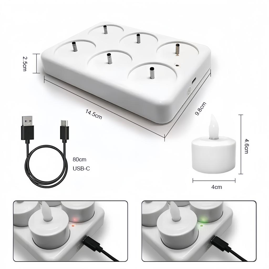LED Rechargeable TeaLight Glow Candle Lamps Remote Controlled with 2/4/6/8H Timer Function Bar Wedding Party Table Decoration