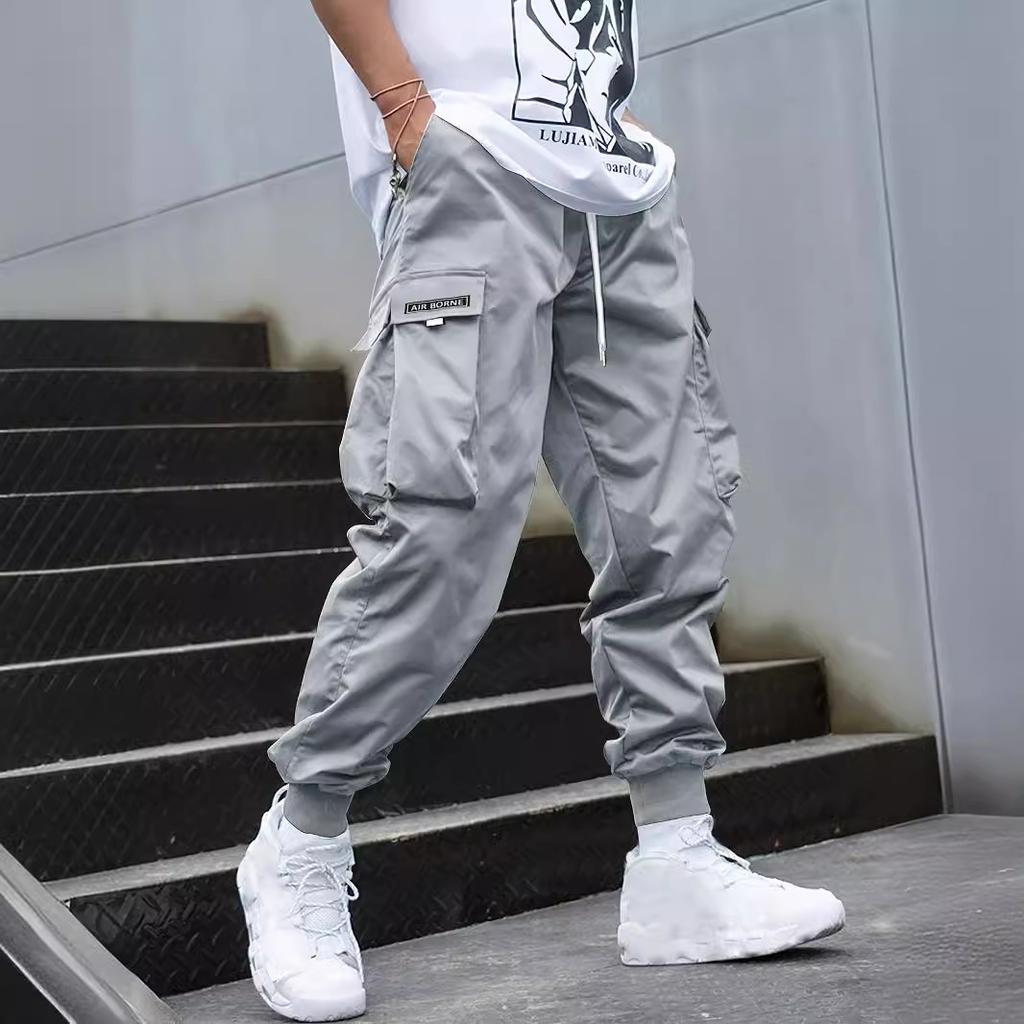 Trendy Brand Men's Casual Pants, Multi-pocket  Loose Feet