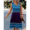 Summer Beach Tank Short Dresses Retro Casual Sleeveless A-Line Dress Women Sundress Ethnic Style 3D Printing O-Neck