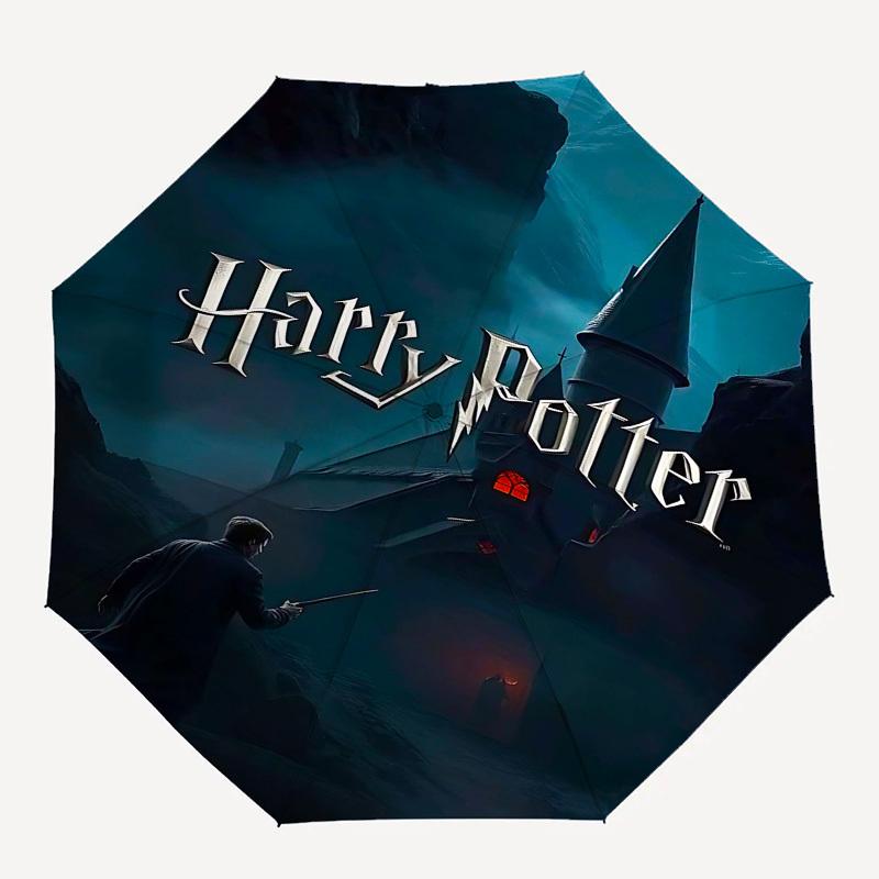 

1pc Harry Potter Automatic Folding Umbrella - Compact 8-Rib Design, Durable Plastic & Iron1149L