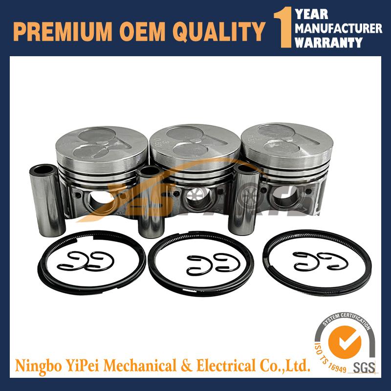 3 Set D722 Piston + Ring Kit Set Oversize 67mm (+0.50mm) for Kubota D722
