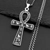 Ägyptisches Ankh Kreuz Schlüssel des Lebens Anhänger Halsketten für Damen Herren Edelstahl Goldfarbe Mythologie Hieroglyphe Kette Schmuck